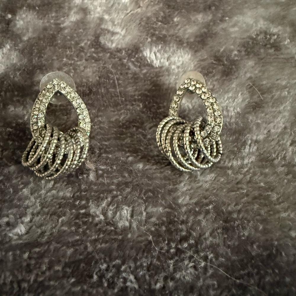 Elegant Silver Crystal Earrings